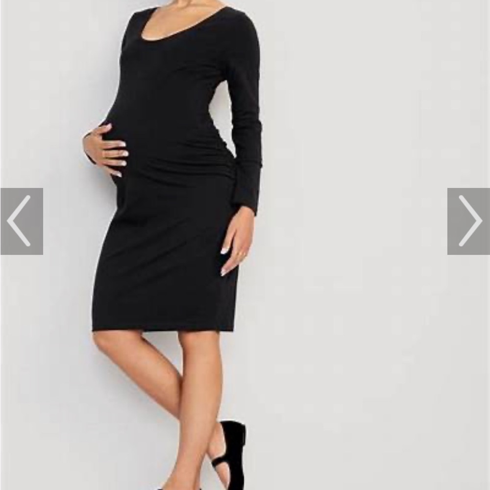 🥳HP🥳 Old Navy Black Maternity Long-Sleeve Bodycon Dresz